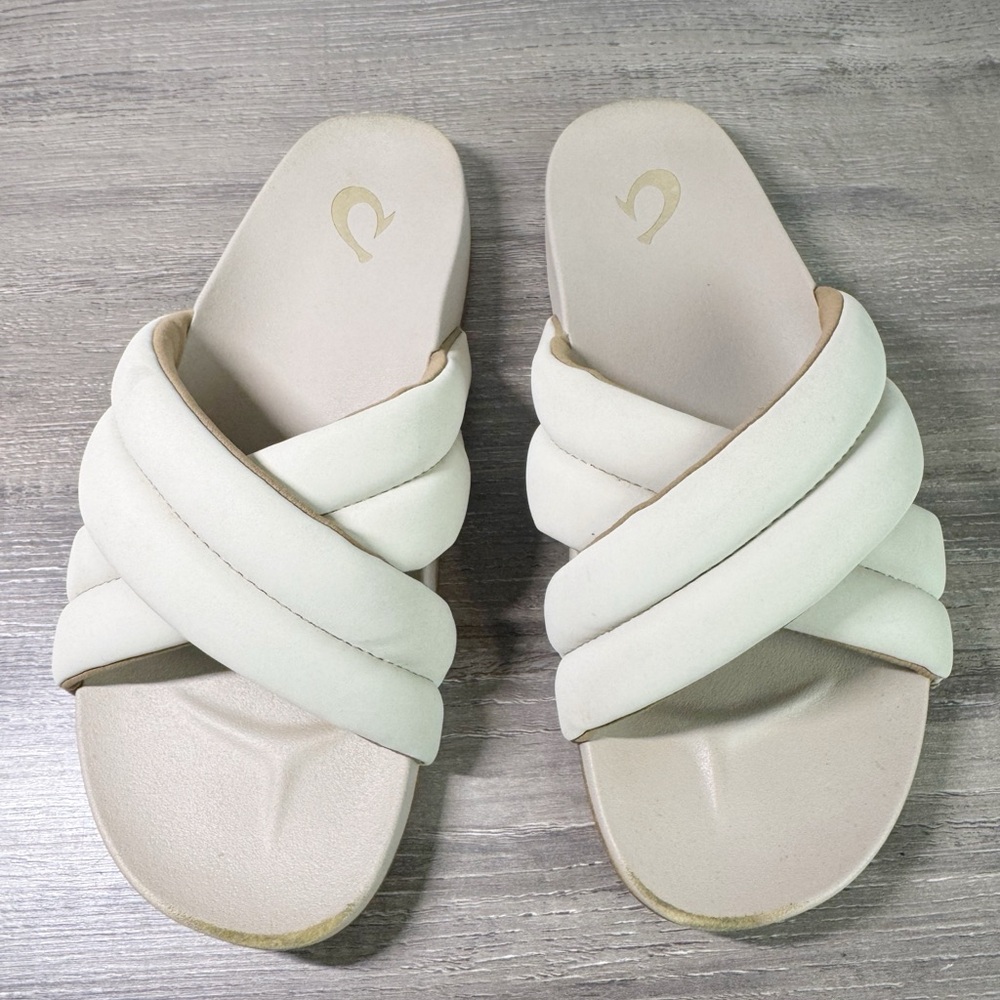 OluKai Hila Puffy Slide Sandal Col: cloud Womens 8 $85 - Picture 3 of 8